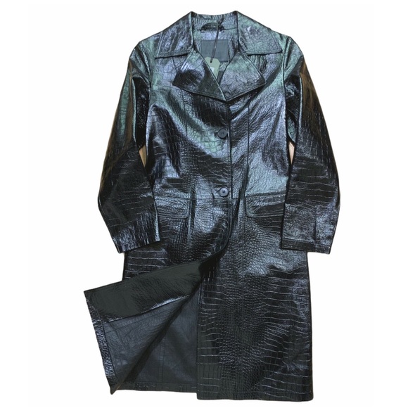 SOLD NEW AllSaints Coat Black The Ali Mac Leather Coat Size 2 - Picture 9 of 11